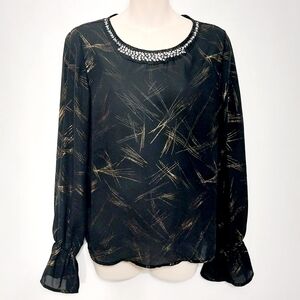 🔵BOGO FREE🔵 Reese Formal Top w Beads & Rhinestones Sz M